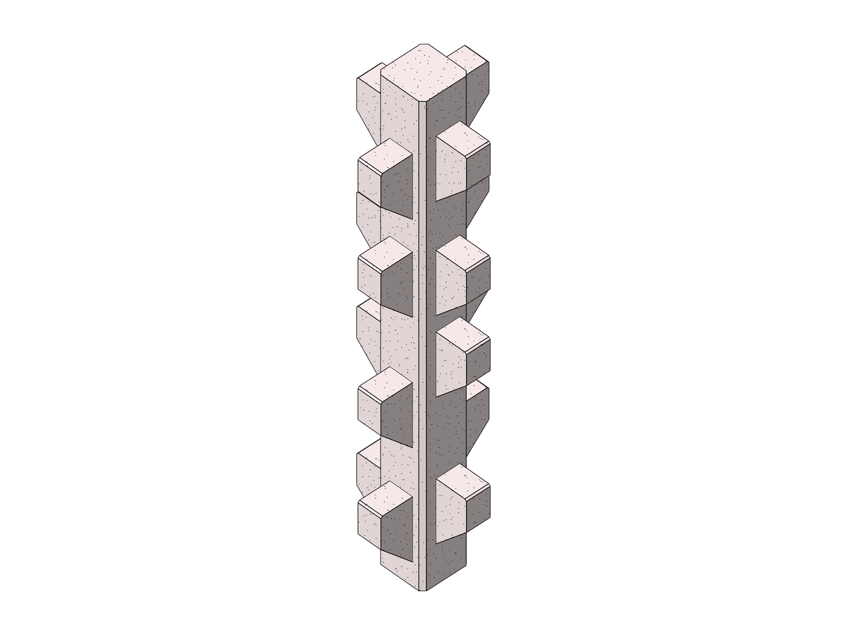 M Precast Rectangular Column With Multi Layer Corbels — Concrete Column Revit Family