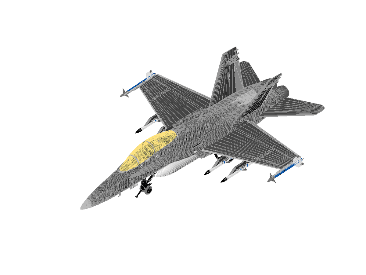 FA 18D Hornet Military Fighter Jet Airplane — Revit Family