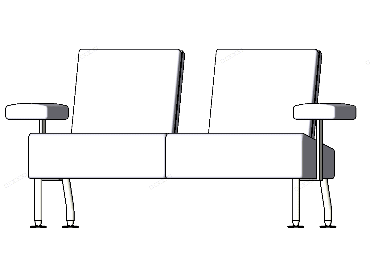 Bimbandit.com025 Coalesse Sidewalk Collaborative Twoseat — Revit Family