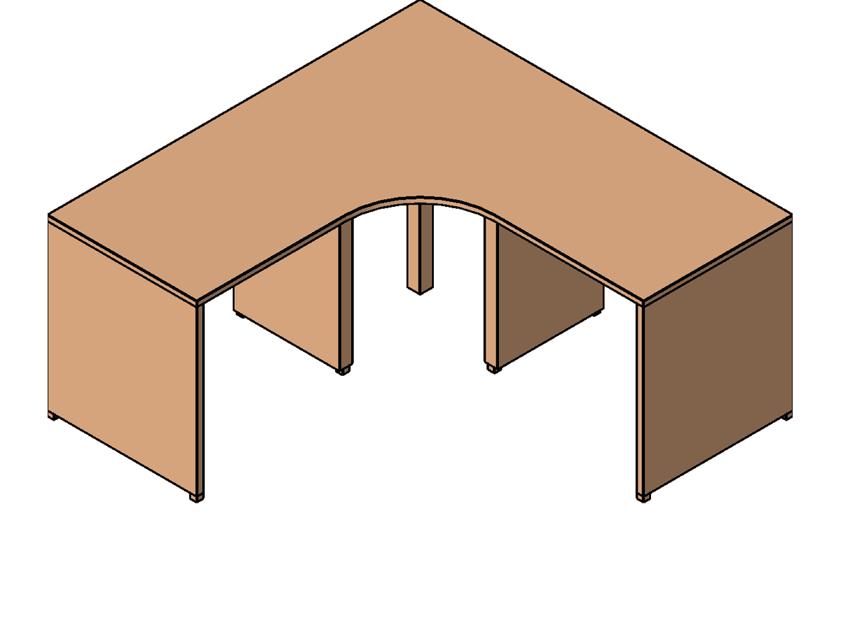 Work Station L Shaped — Revit Family