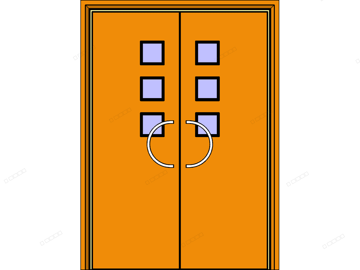 Intdbl 8 — Double Door Revit Family
