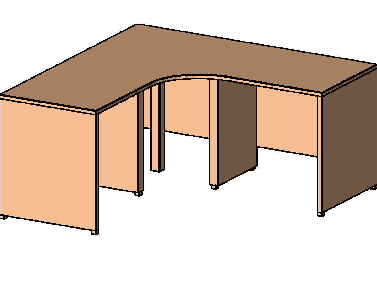 Work Station L Shaped 2 — Revit Family
