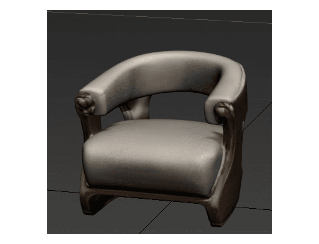 Curved Barrel Armchair — 3ds Max Model