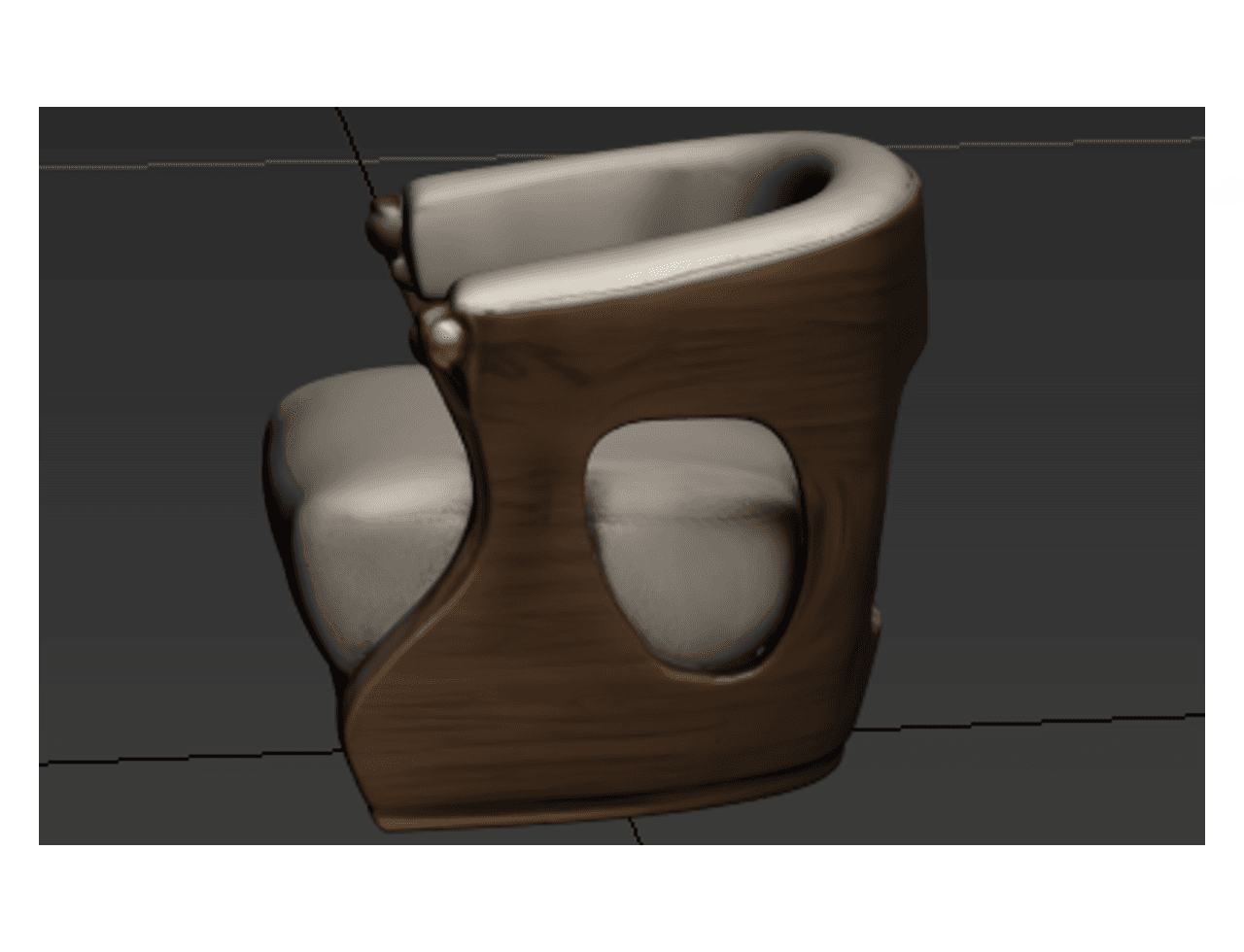 Curved Barrel Armchair — 3ds Max Model