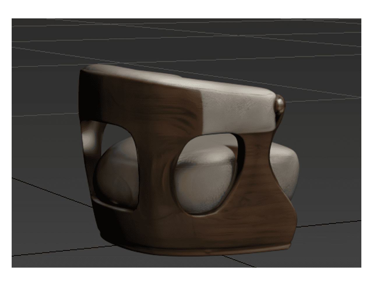 Curved Barrel Armchair — 3ds Max Model