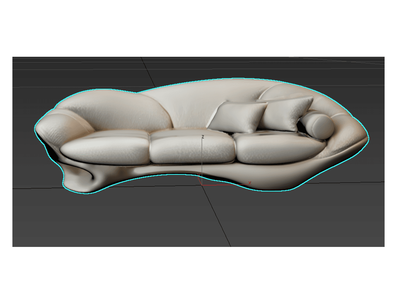 Curved Cloud Sofa — 3ds Max Model