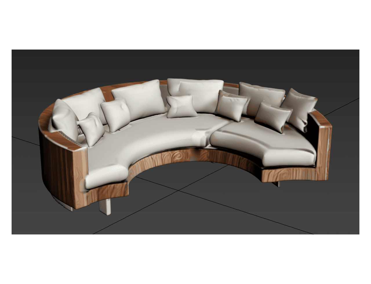 Curved Sectional Sofa — 3ds Max Model