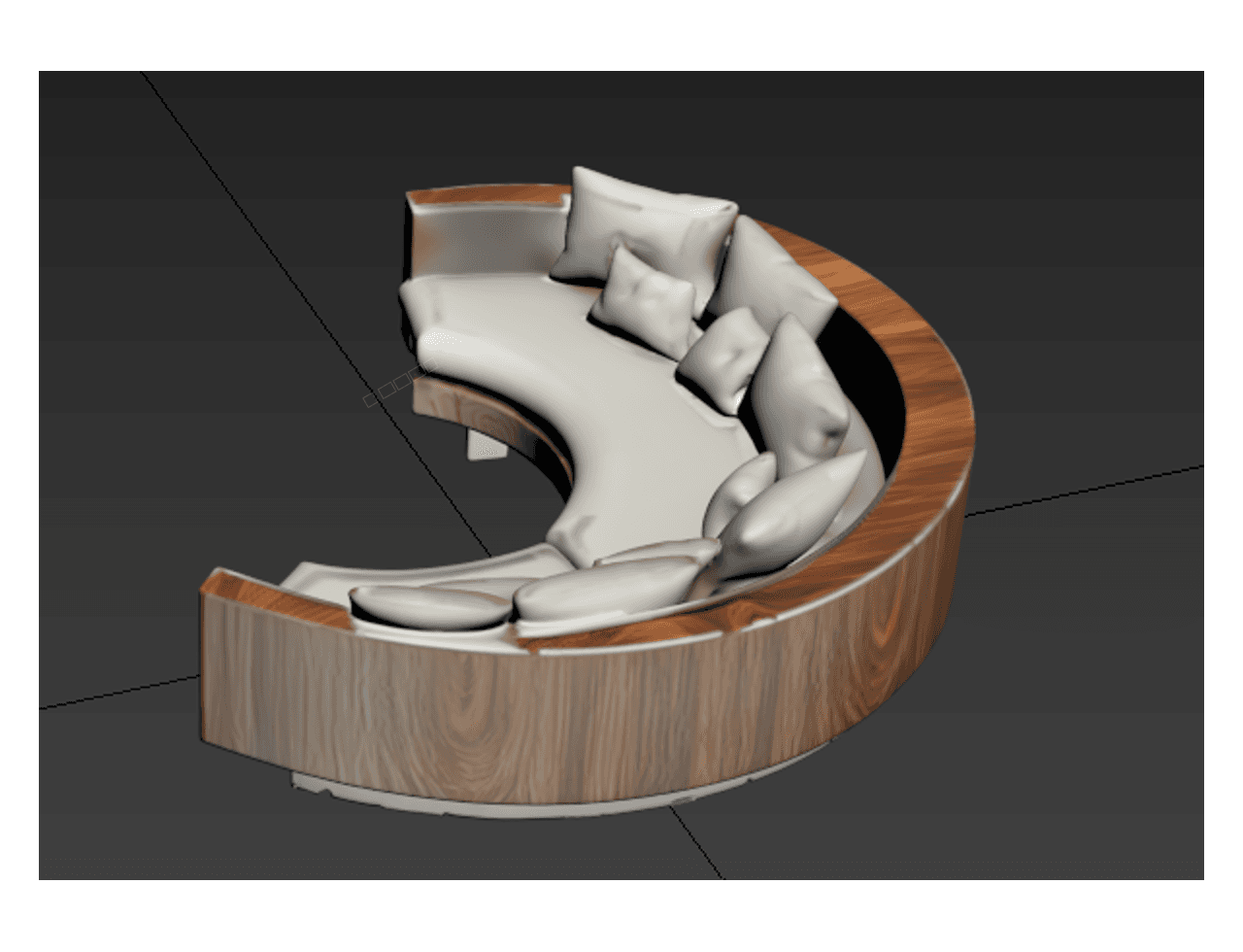 Curved Sectional Sofa — 3ds Max Model