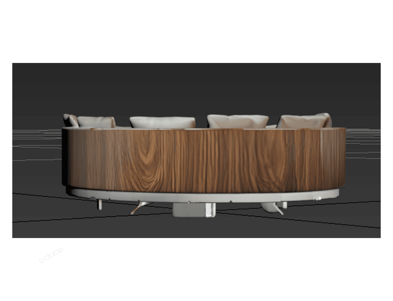 Curved Sectional Sofa — 3ds Max Model