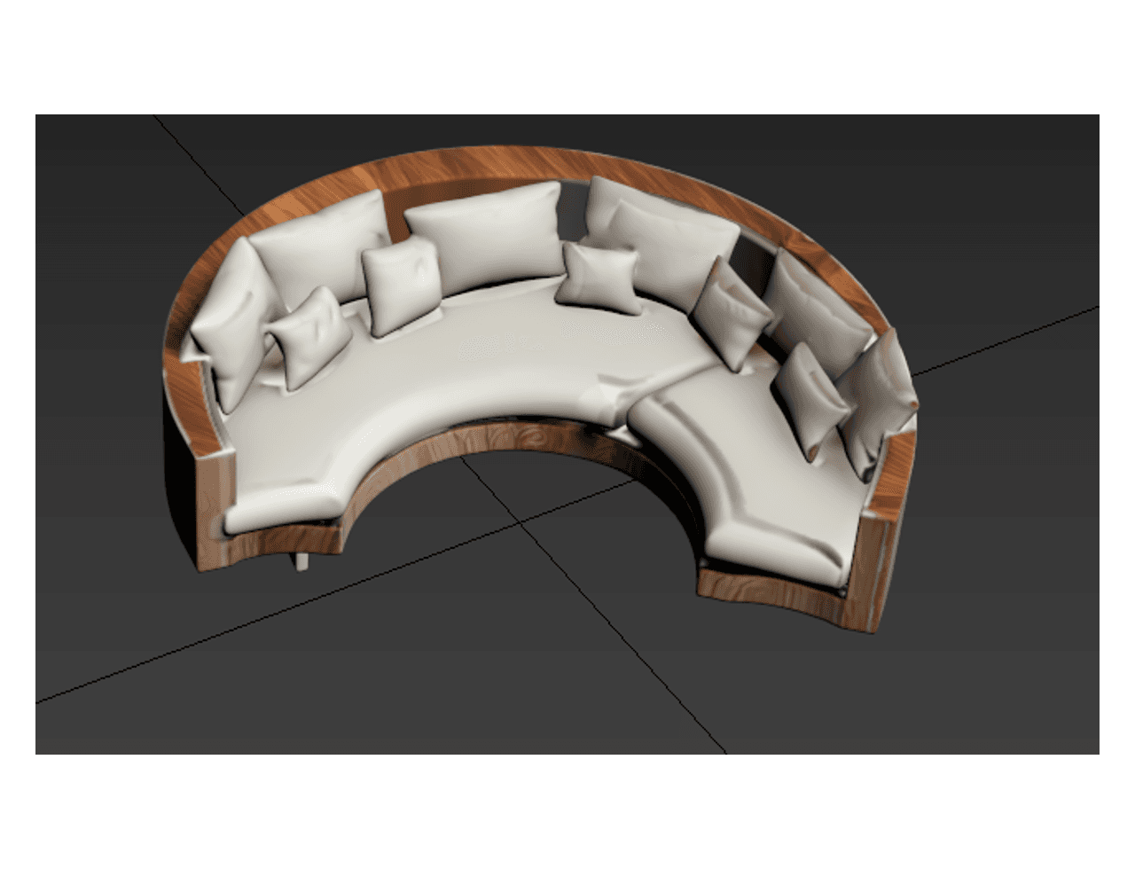Curved Sectional Sofa — 3ds Max Model