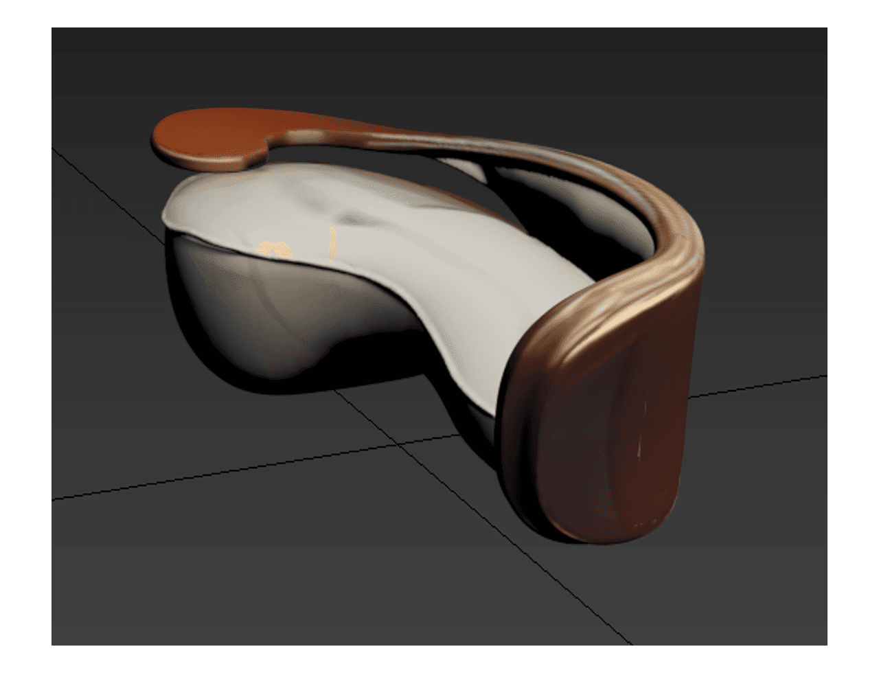 Curved Shell Chaise Lounge — 3ds Max Model