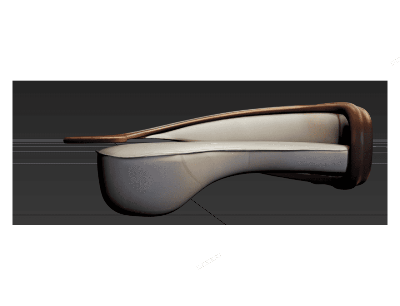 Curved Shell Chaise Lounge — 3ds Max Model