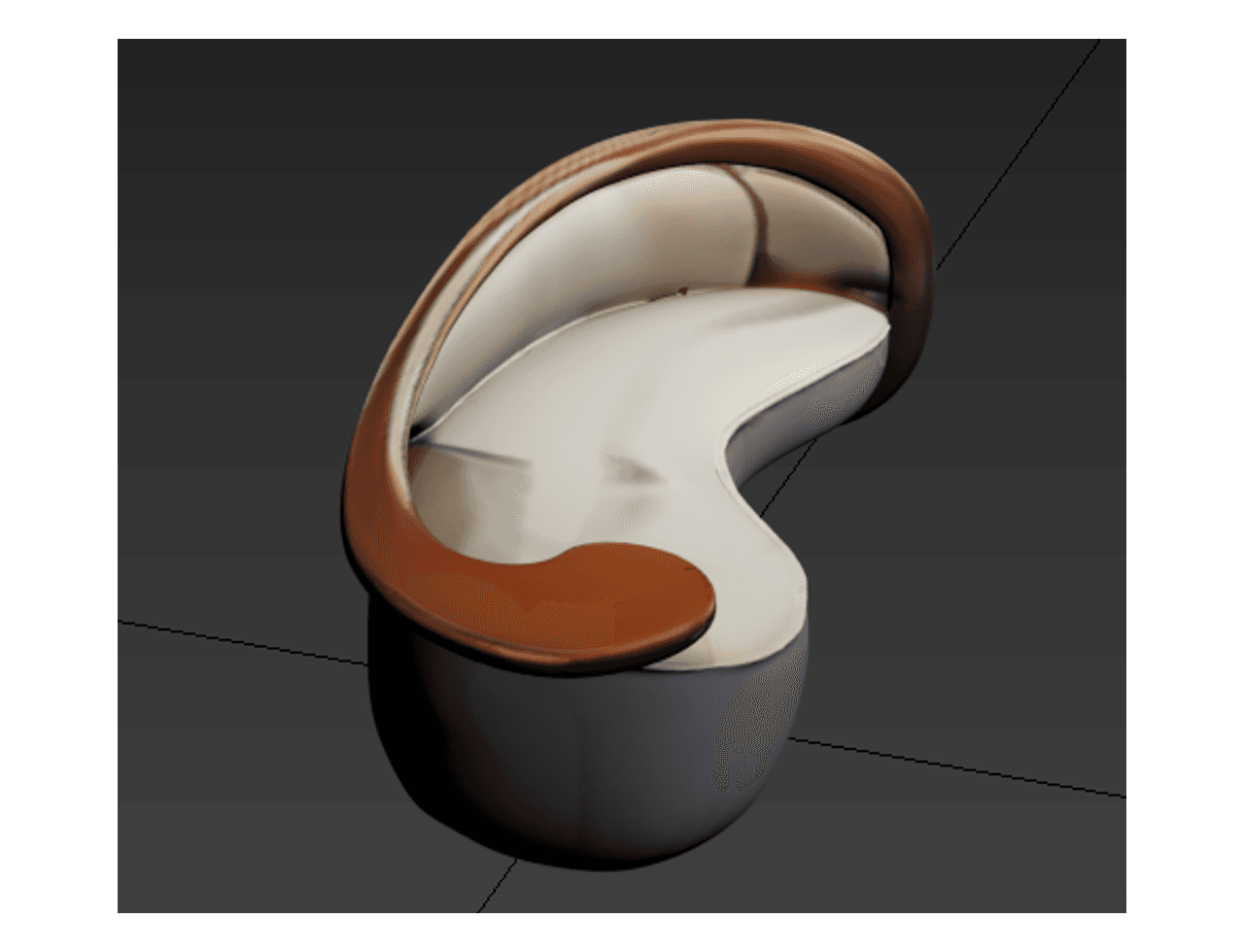 Curved Shell Chaise Lounge — 3ds Max Model