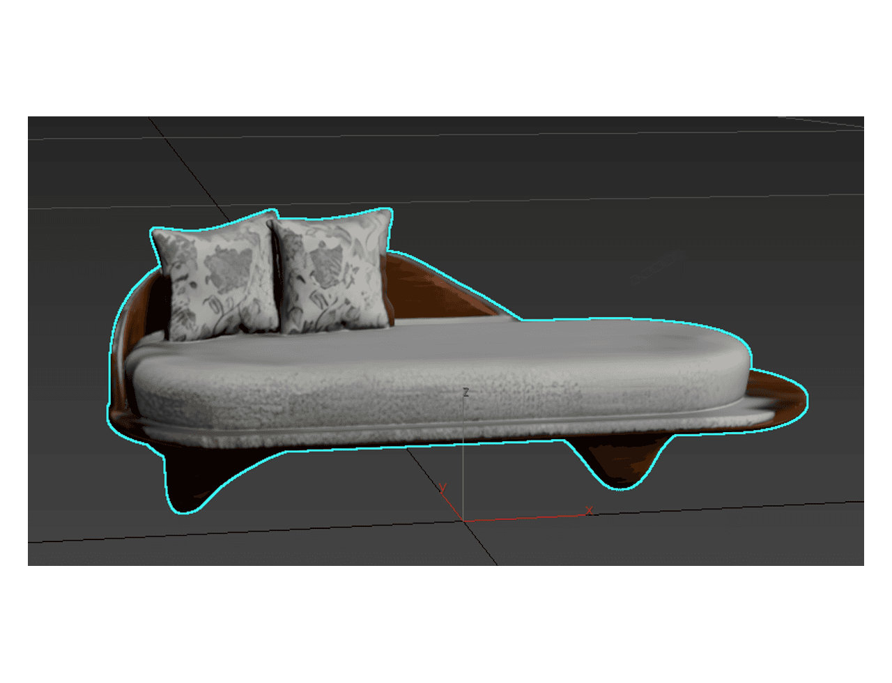 Cushioned Chaise Longue — 3ds Max Model