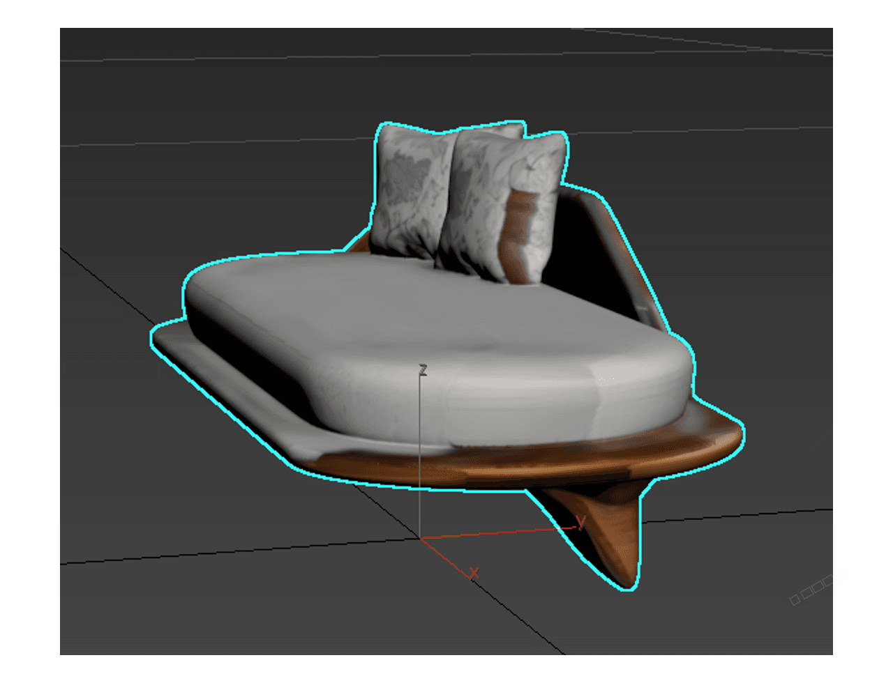 Cushioned Chaise Longue — 3ds Max Model