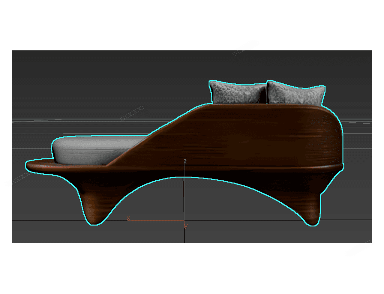 Cushioned Chaise Longue — 3ds Max Model