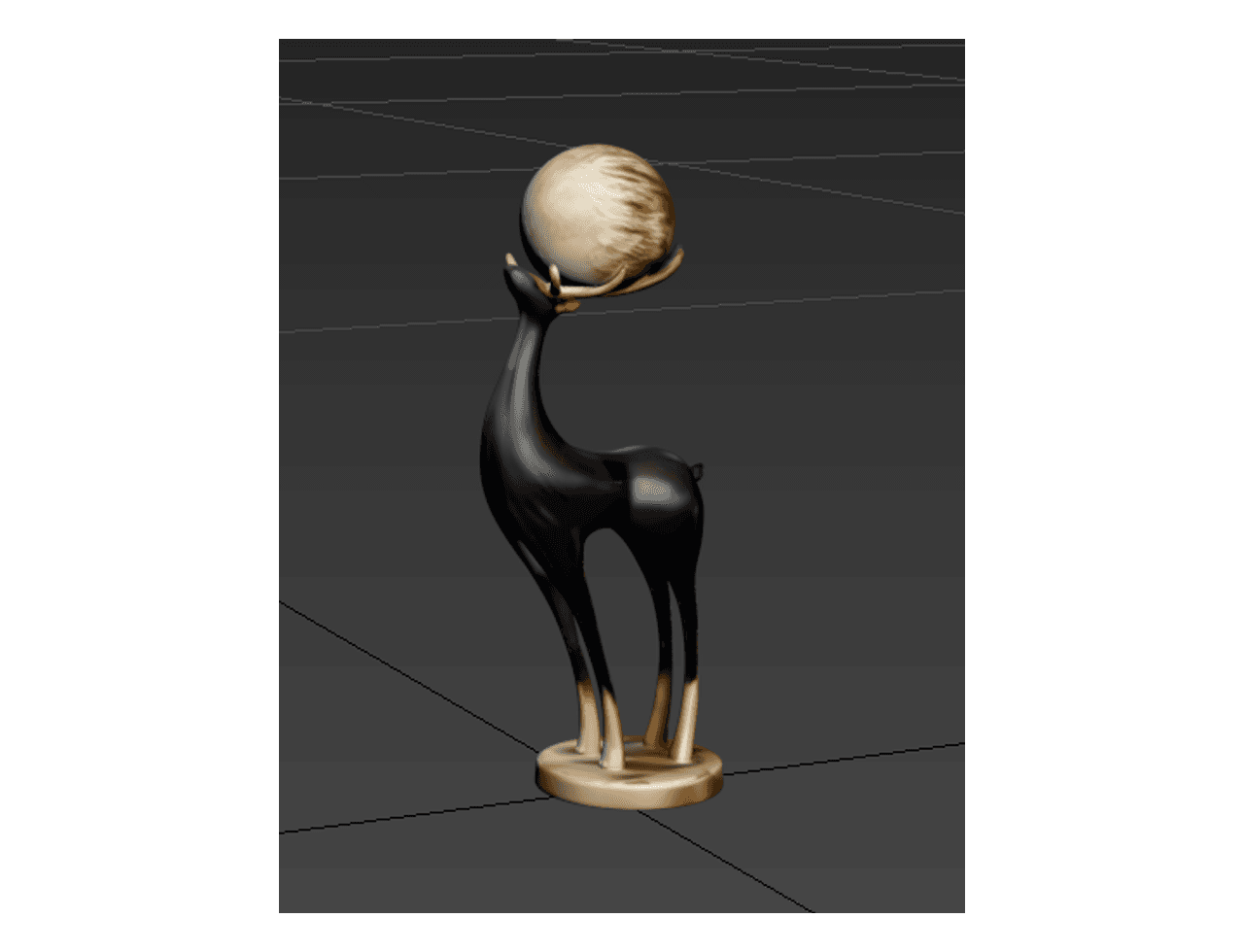 Deer Sculpture Pedestal Stand — 3ds Max Model