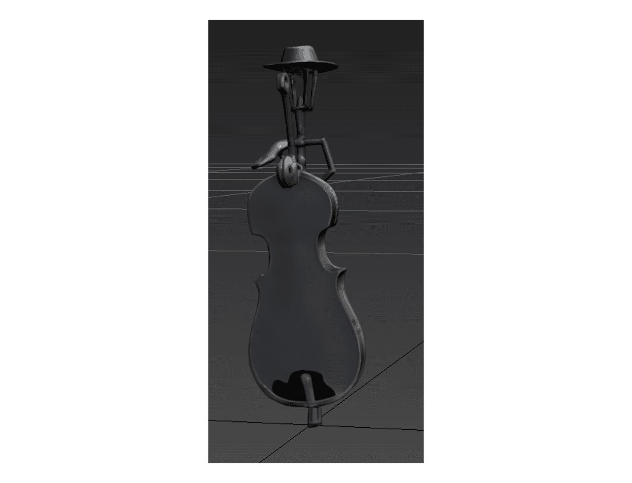 Double Bass Floor Sculpture — 3ds Max Model
