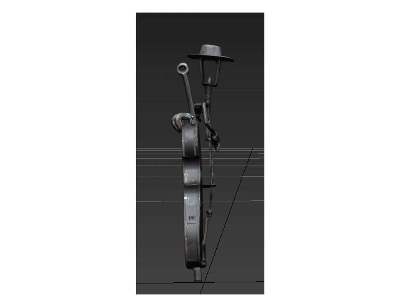 Double Bass Floor Sculpture — 3ds Max Model