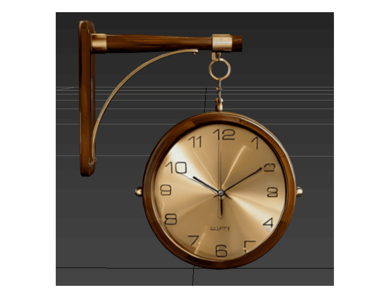 Double Sided Station Wall Clock — 3ds Max Model
