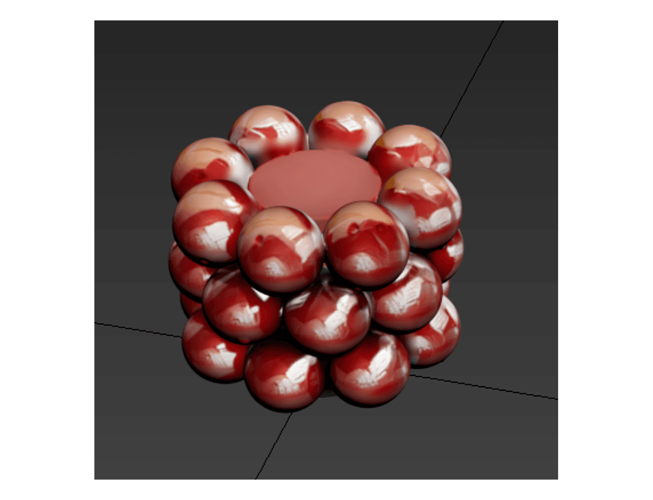 Floral Cluster Ottoman Table — 3ds Max Model