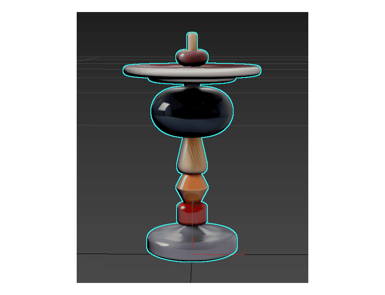 Layered Pedestal Side Table — 3ds Max Model