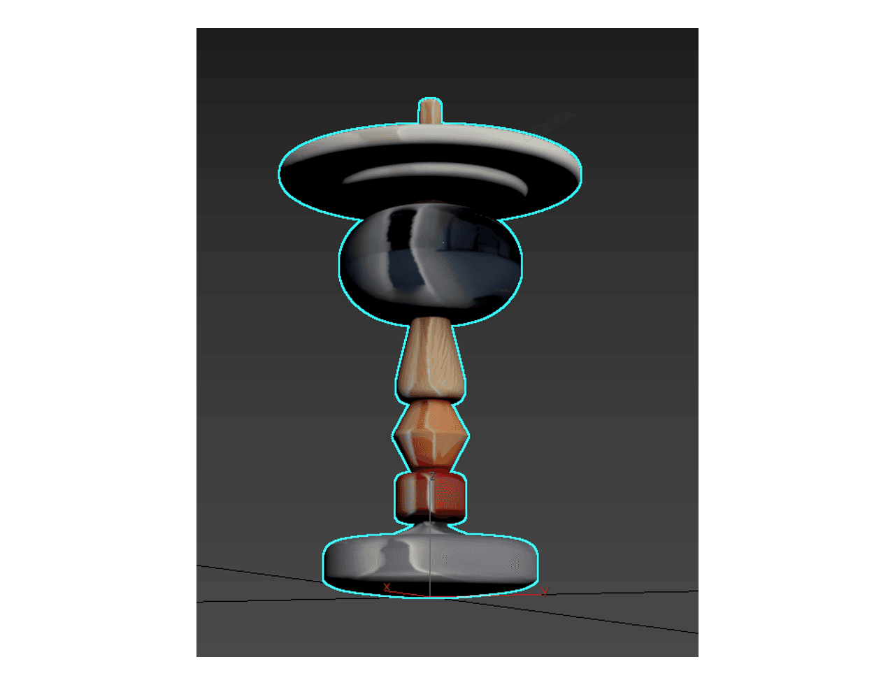 Layered Pedestal Side Table — 3ds Max Model
