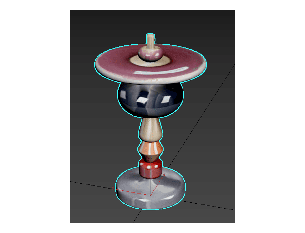 Layered Pedestal Side Table — 3ds Max Model