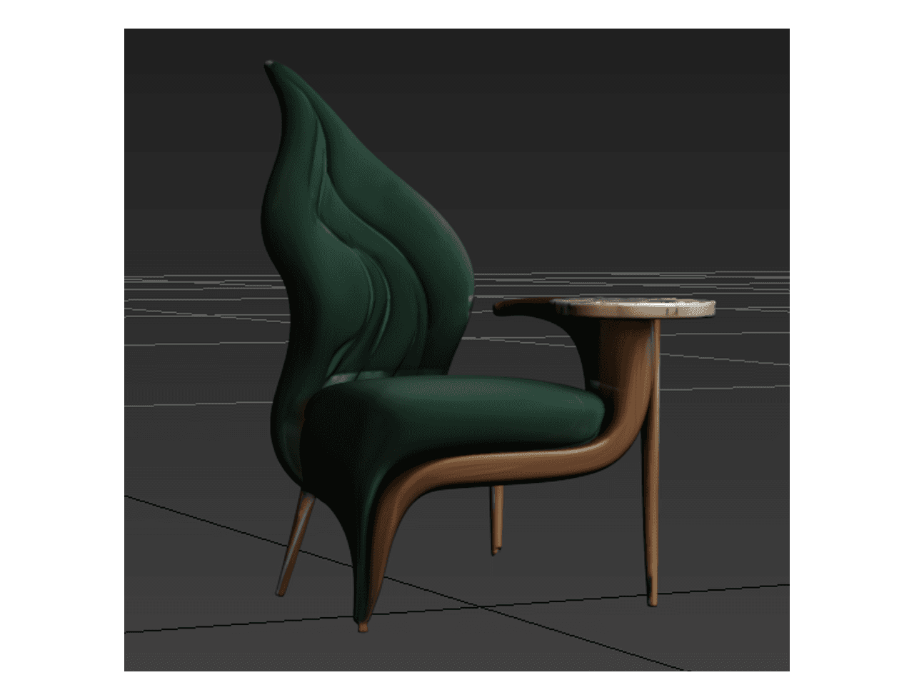 Leaf Back Lounge Chair — 3ds Max Model