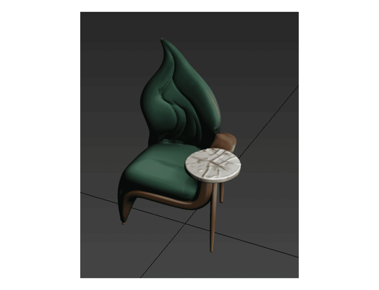 Leaf Back Lounge Chair — 3ds Max Model