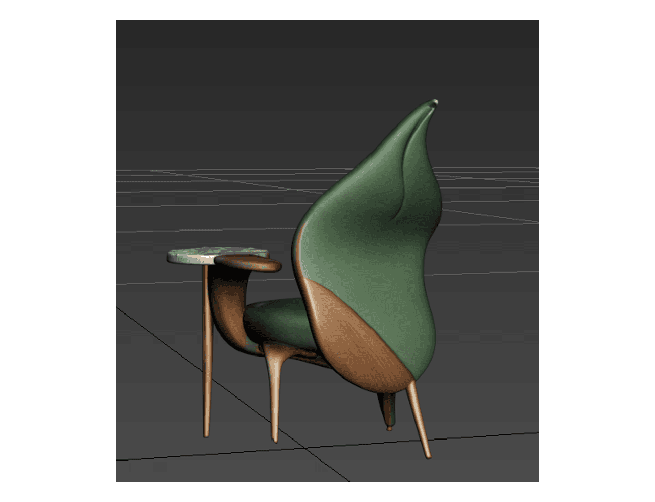 Leaf Back Lounge Chair — 3ds Max Model