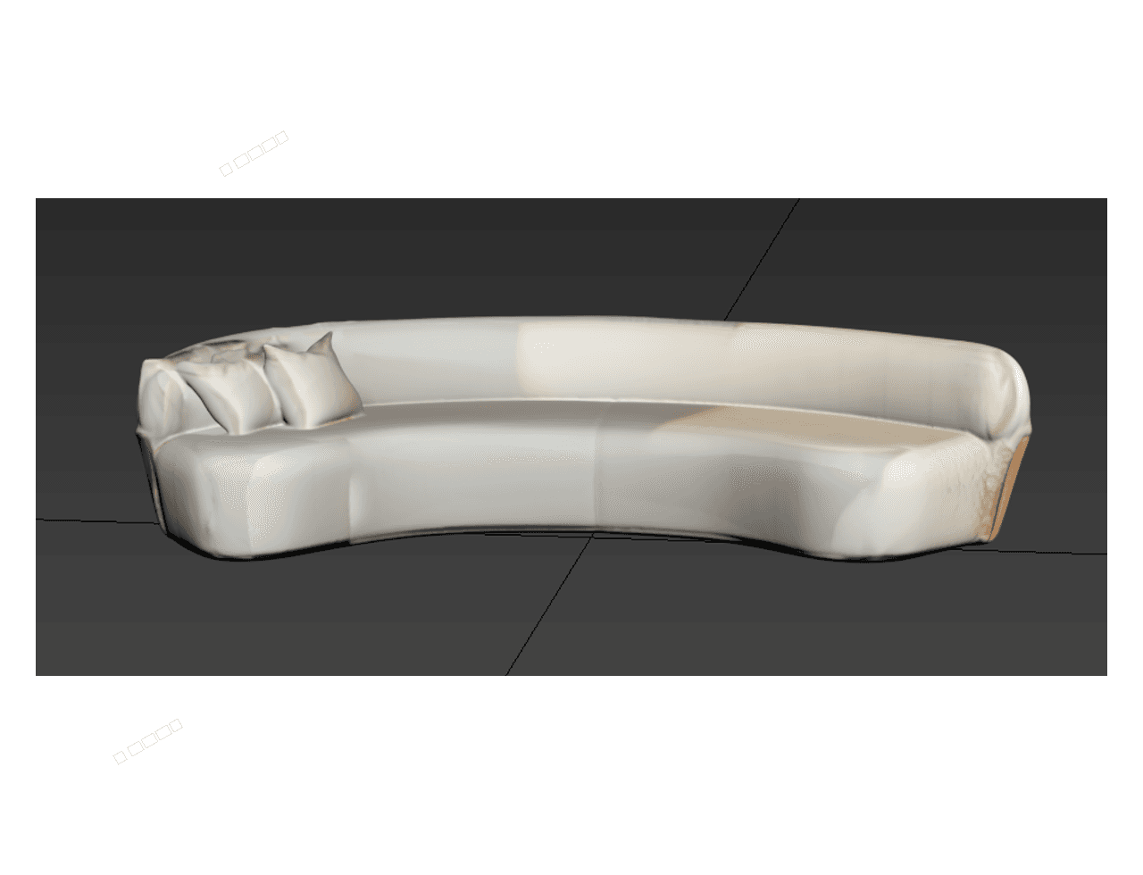 Long Curved Sofa — 3ds Max Model