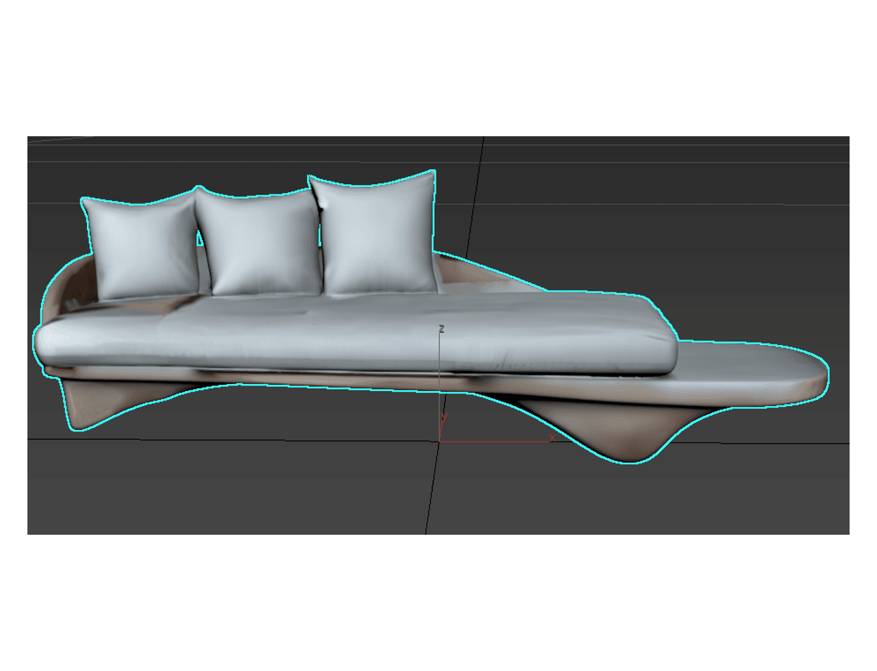 Low Profile Curved Sofa — 3ds Max Model