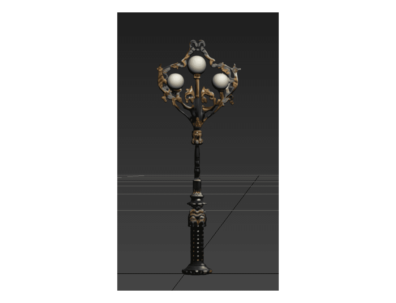 Ornate Candelabra Floor Lamp — 3ds Max Model