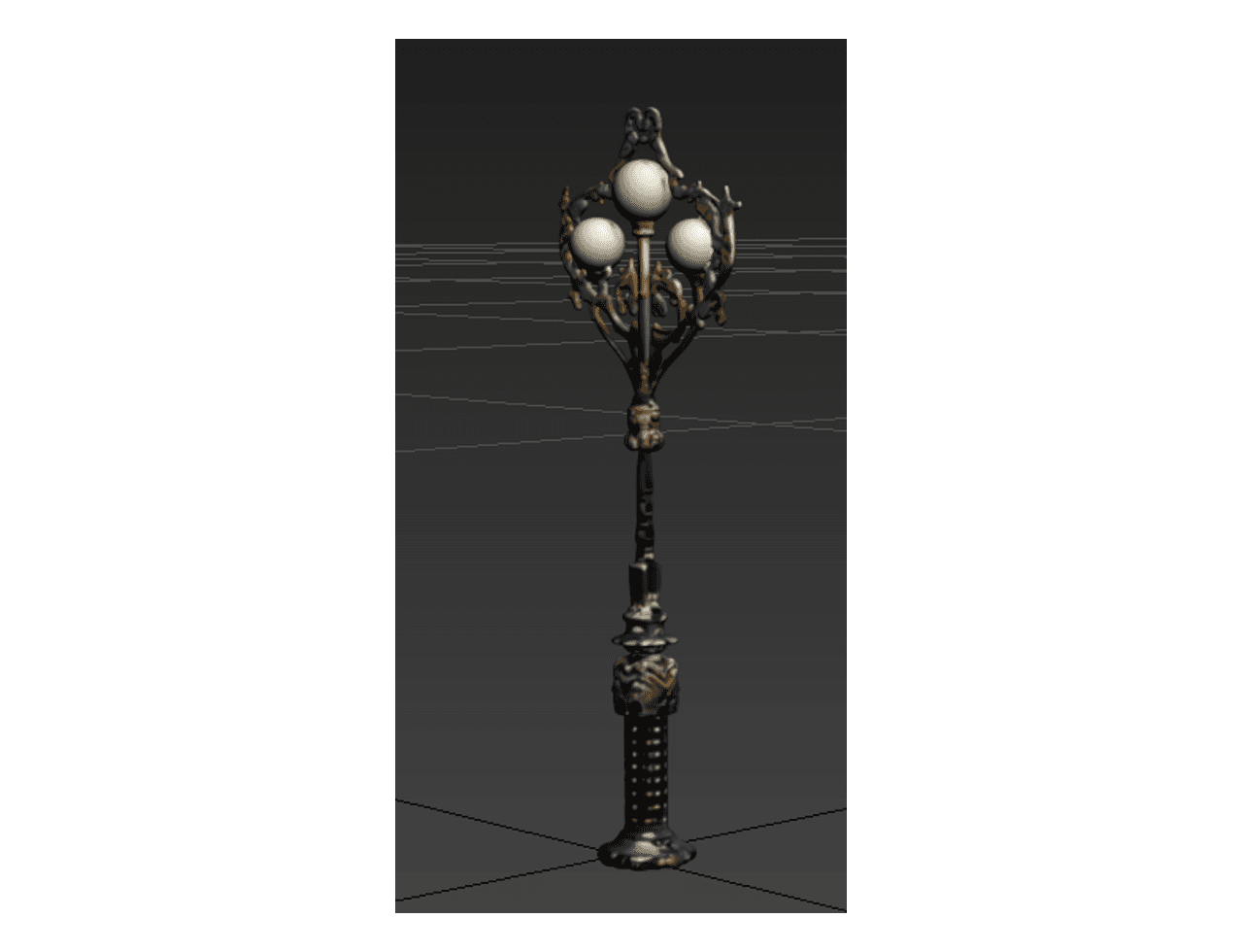 Ornate Candelabra Floor Lamp — 3ds Max Model
