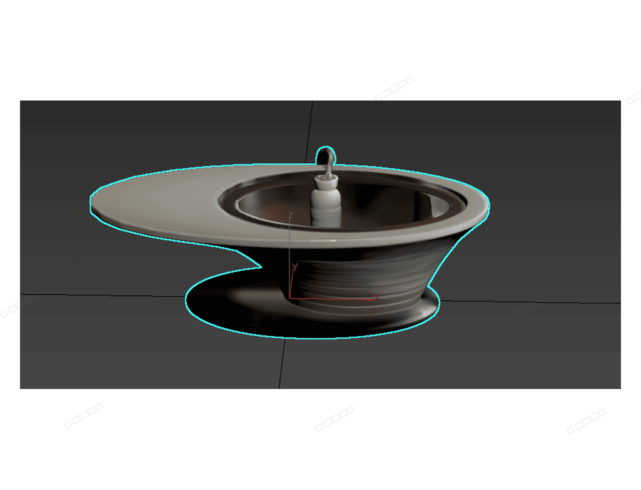 Oval Sculptural Coffee Table — 3ds Max Model