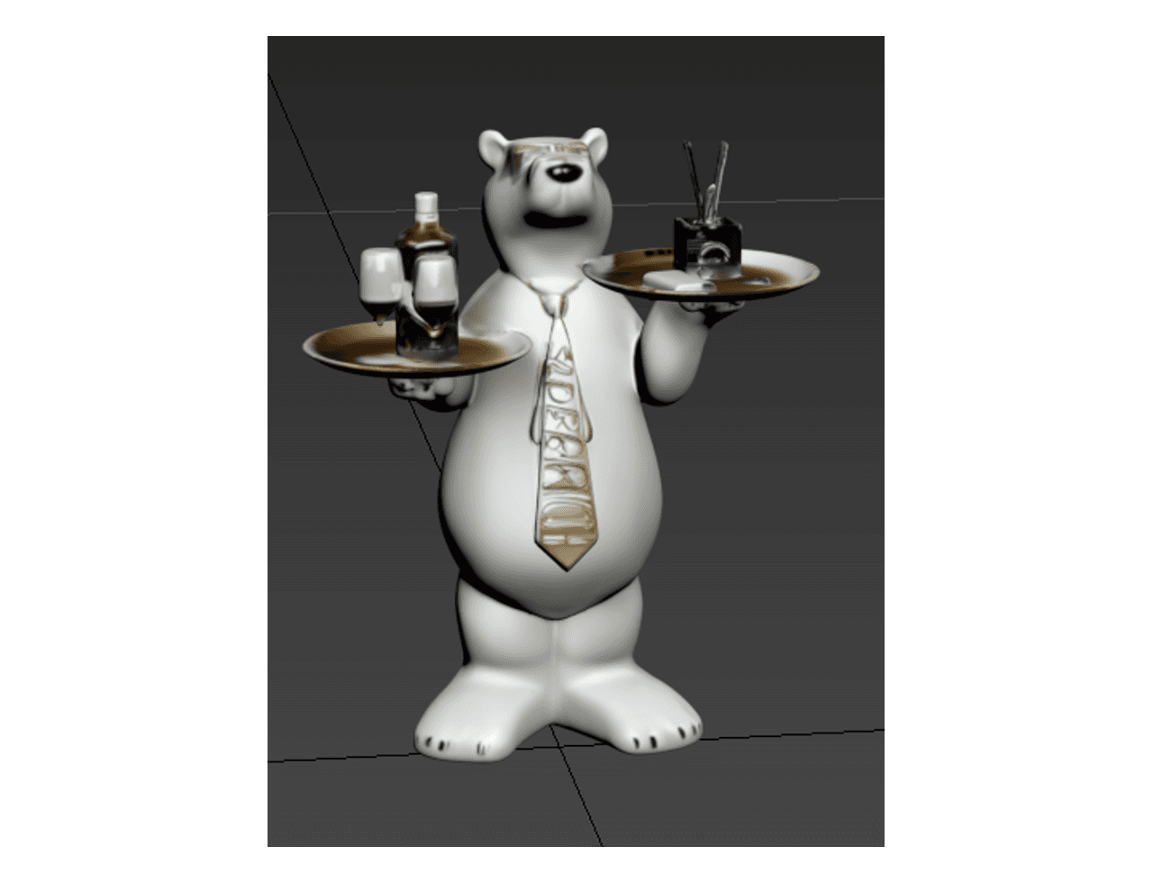 Polar Bear Butler Tray Table — 3ds Max Model