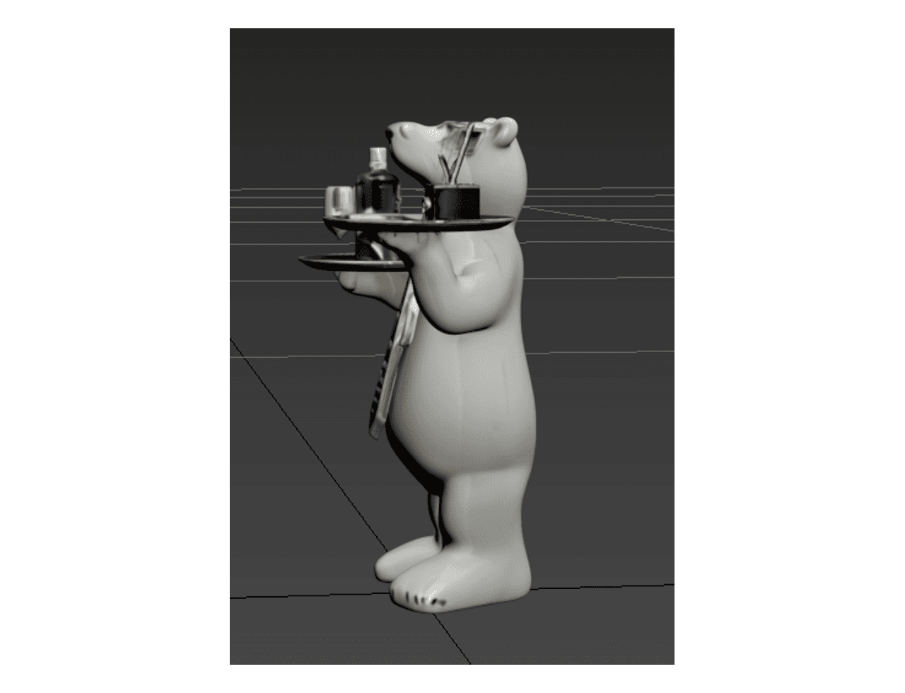 Polar Bear Butler Tray Table — 3ds Max Model