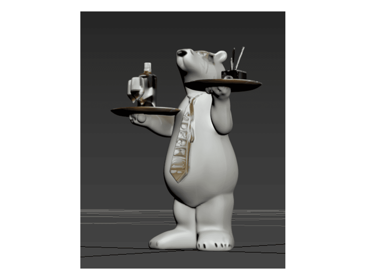 Polar Bear Butler Tray Table — 3ds Max Model