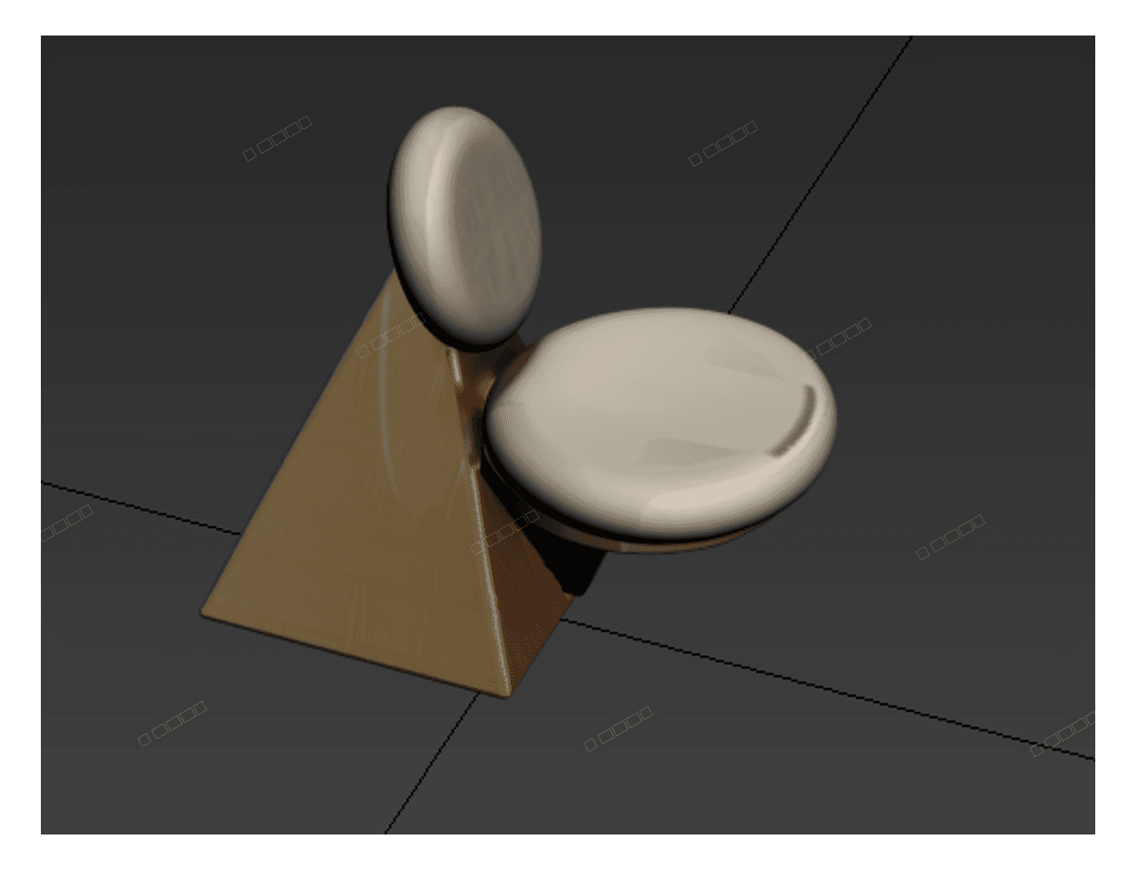 Pyramid Base Accent Chair — 3ds Max Model
