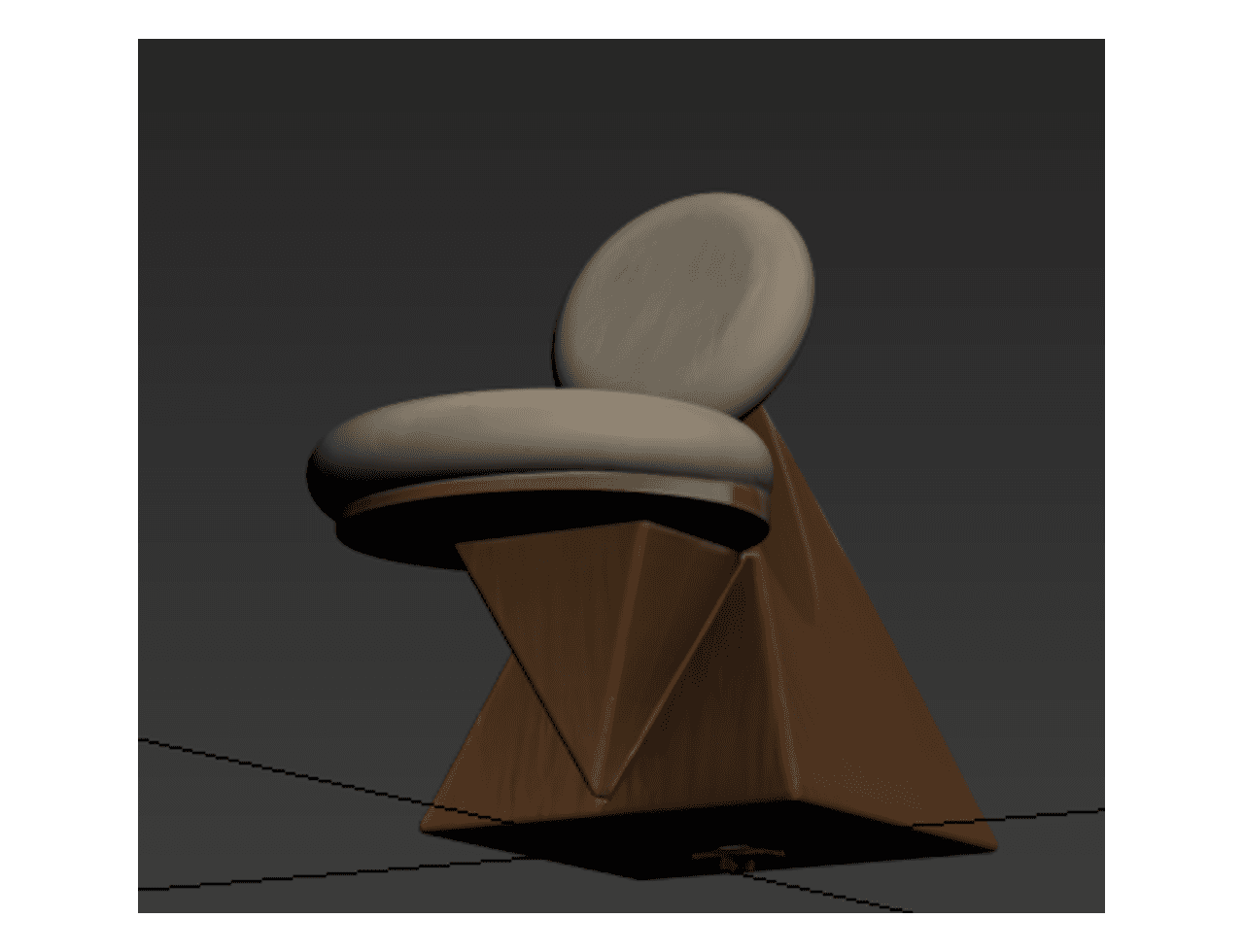Pyramid Base Accent Chair — 3ds Max Model