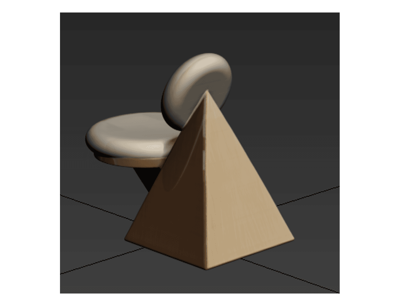Pyramid Base Accent Chair — 3ds Max Model