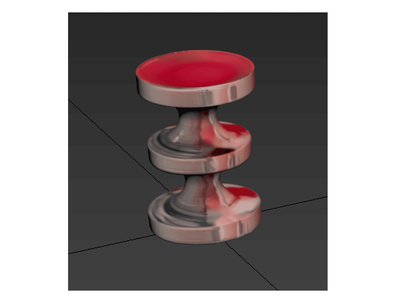 Red Pedestal Stool — 3ds Max Model