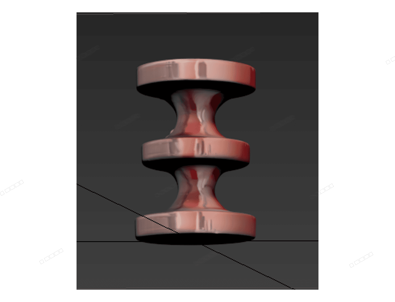 Red Pedestal Stool — 3ds Max Model