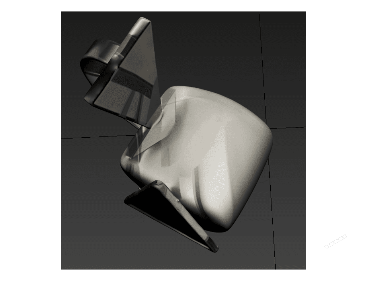 Sculptural Curved Armchair — 3ds Max Model