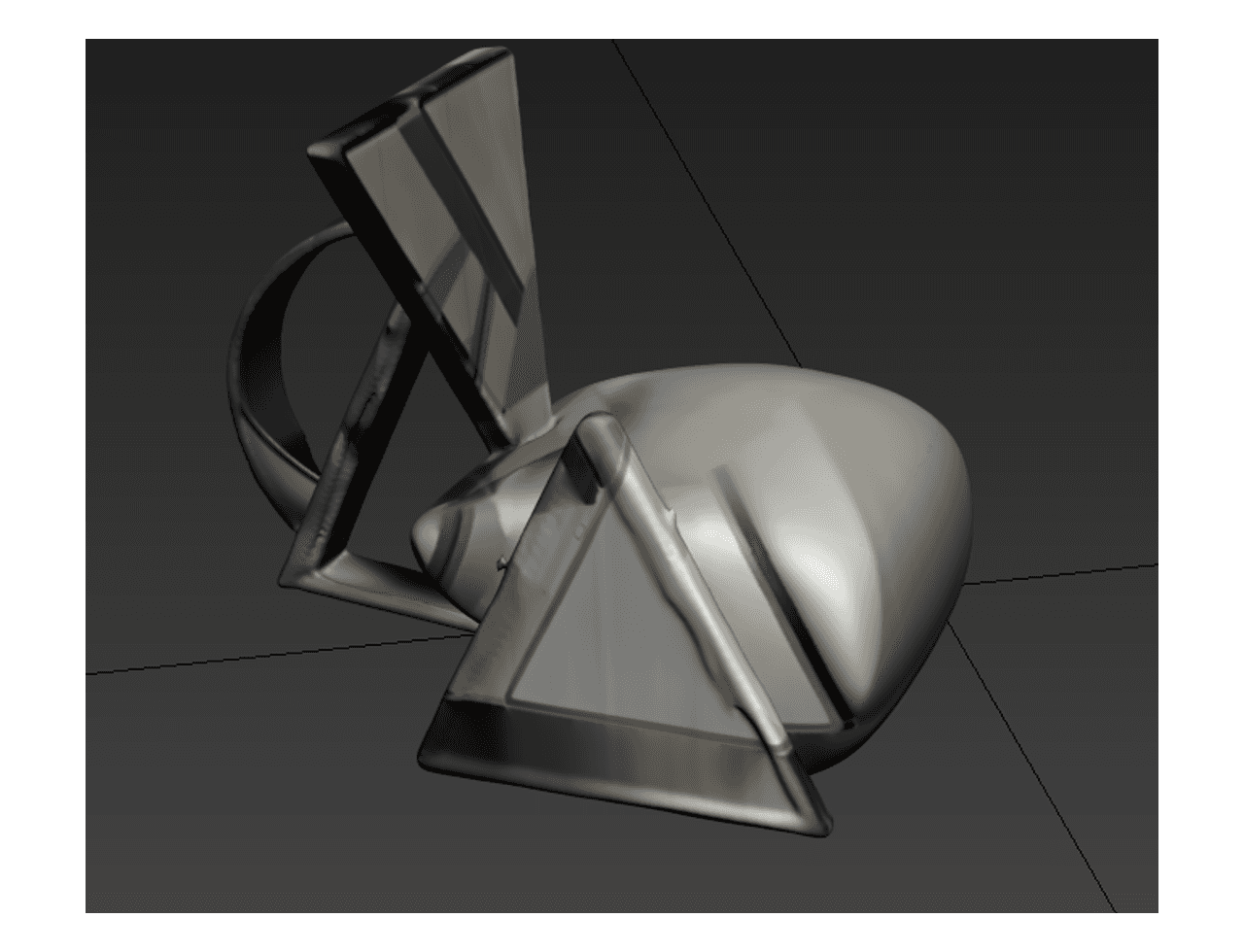 Sculptural Curved Armchair — 3ds Max Model