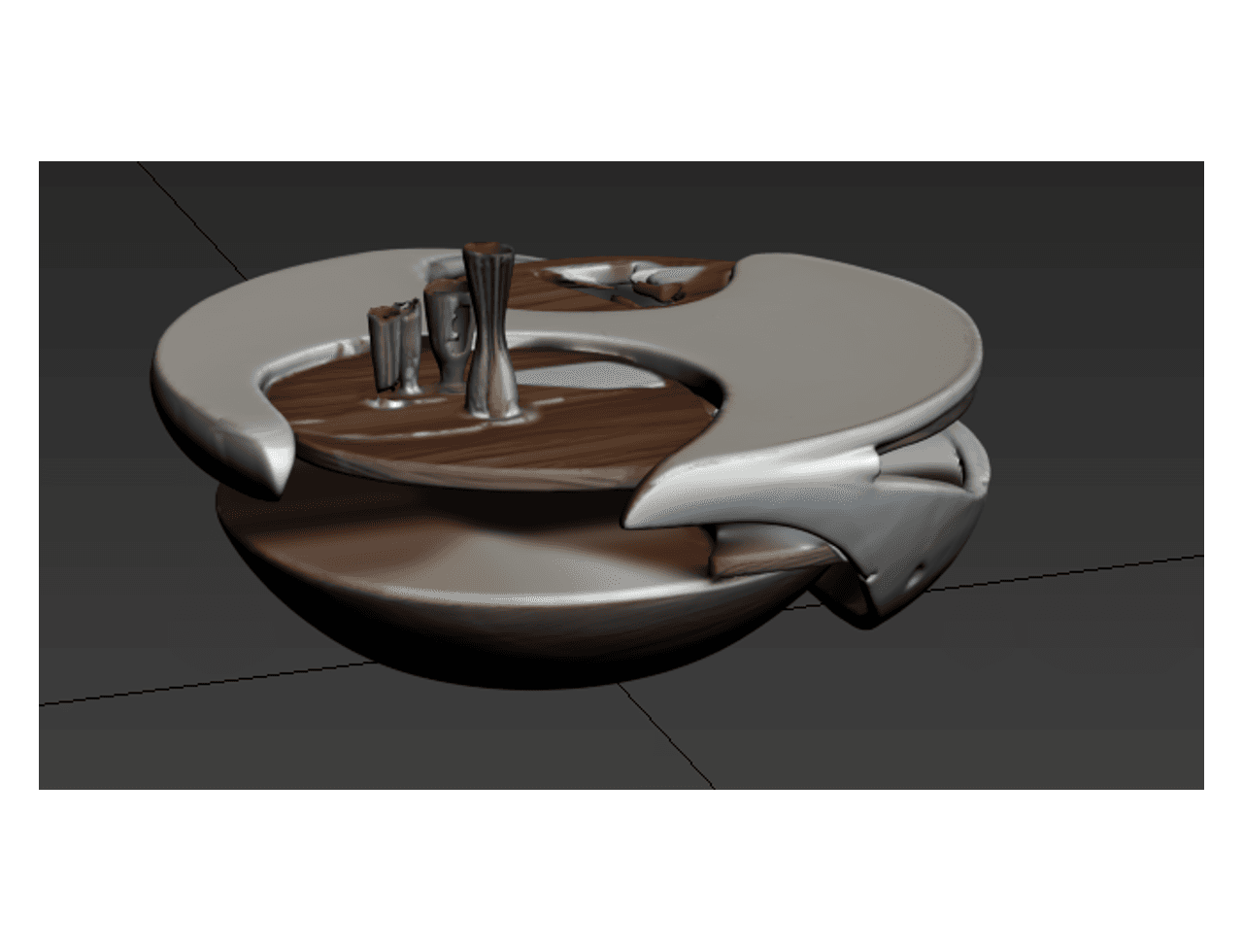 Sculptural Round Coffee Table — 3ds Max Model
