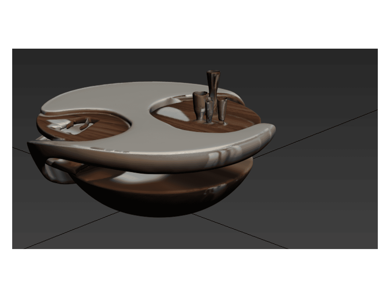 Sculptural Round Coffee Table — 3ds Max Model