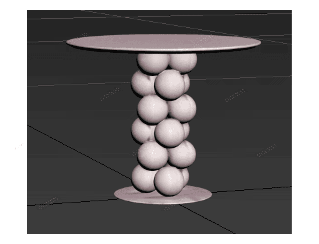 Sphere Column Dining Table — 3ds Max Model