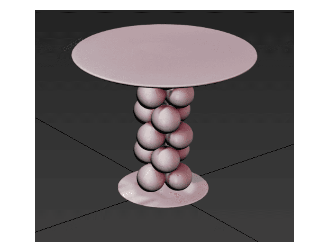 Sphere Column Dining Table — 3ds Max Model